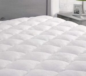 ExceptionalSheets Rayon from Bamboo Mattress Pad with Fitted Skirt - Extra Plush Cooling Topper - Hypoallergenic - Made in The USA, Queen