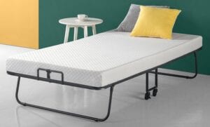 Zinus Roll Away Smart Guest Bed Frame with 4 Inch Comfort Foam Mattress, Twin