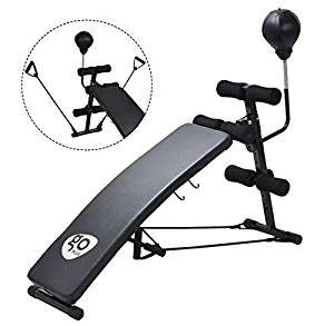 Goplus Adjustable Incline Weight Bench Curved Sit Up